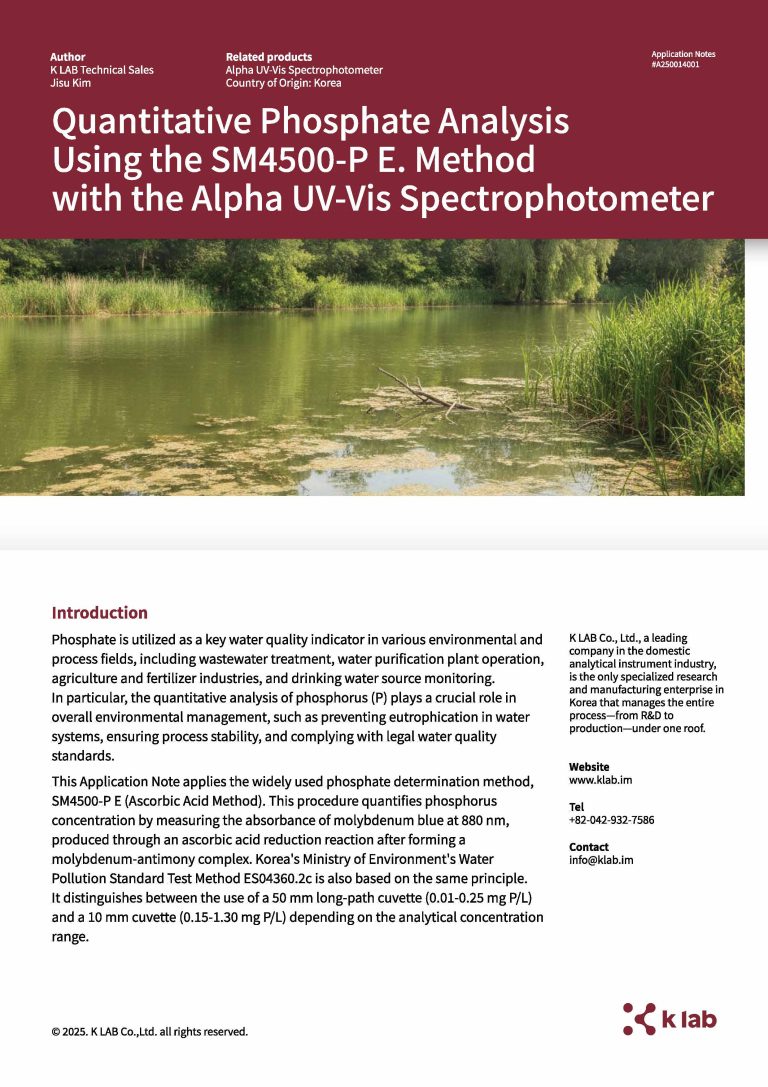Alpha_Quantitative Phosphate Analysis Using the SM4500-P E. Method with the Alpha UV-Vis Spectrophotometer
