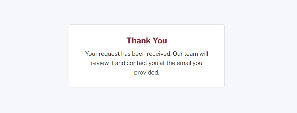 Request received confirmation